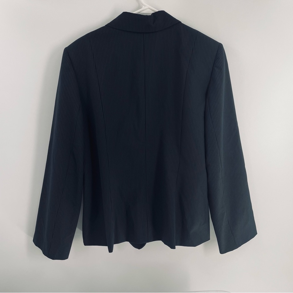 Tahari ASL Petite Pin Striped Tie Button Front Lined Suit Blazer Jacket Office - Picture 6 of 11